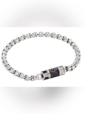 Macy's Silver-Tone Link Bracelet with Dark Accent